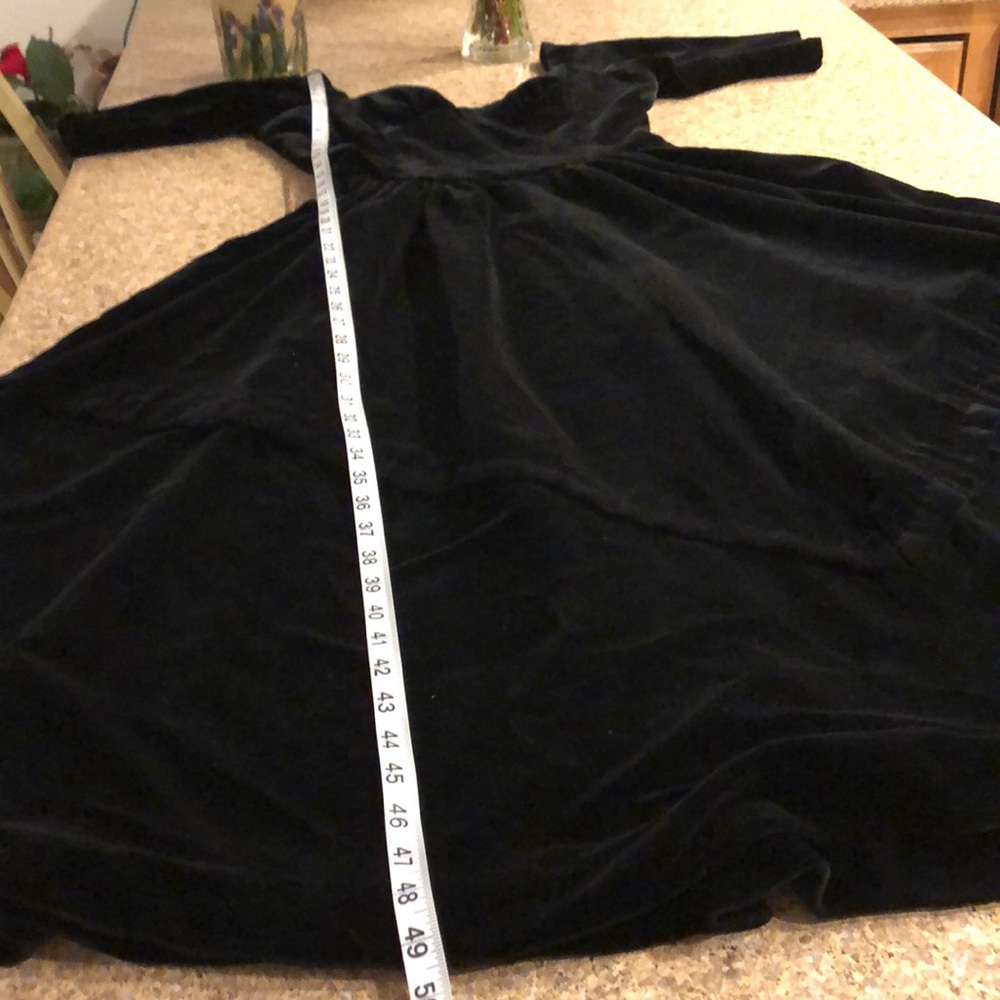 Vintage Black Velvet Long Dress Handmade Small? XS? See Rough Measurements - Picture 8 of 17